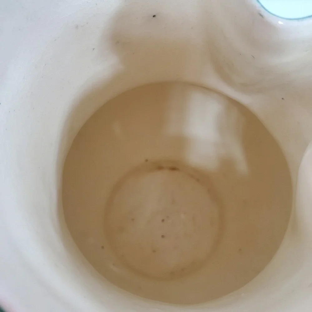 VTG Erphila Art Pottery Pitcher‎ Green Ceramic Czechoslovakia 7 in Tall See Flaw